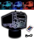 NOČNÁ LAMPA TIR TRUCK 3D LED RGB DIAĽK