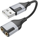 Borofone BV19 Audio USB adaptér - 2x Jack 3,5mm 15cm