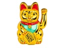 CAT OF HAPPINESS XL zlatá MANEKI NEKO veľká 21cm žltá