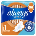 Always Ultra Day Normal (veľkosť 1) Podložky s krídelkami, 56 kusov