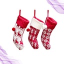 3ks vianočných ponožiek Santa Stocking