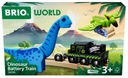 BRIO RAILWAY Vláčik na batérie Dino set s dinosaurami 36096