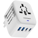 Cestovný adaptér VOOMY Z Over 170 Nations - 2 USB A 2 Usbc biely