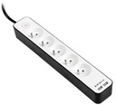 Napájacia lišta Tracer, 5 zásuviek, 1,5 m, 2xUSB