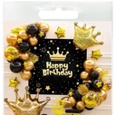 Elegantná sada Crown Balloons Gold and Black P10