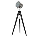 Drevená stojaca lampa TRIPOD Black Chrome 153c