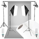 KIT pozadie 5m 2x 65W žiarovka 2x softbox 4x statív