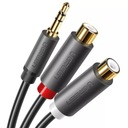 Uzelený audio adaptér jack 3,5mm samec na 2xRCA sa