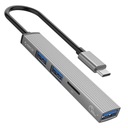 USB-C hub 3x USB-A 3.0 2.0 + čítačka Micro SD kariet