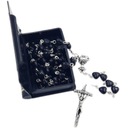 COMUNION ROSARY čierne srdiečka + krabička