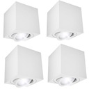 4x Prisadené svietidlo TUBA Pohyblivé halogénové GU10 LED 80x85 do miestnosti, biele