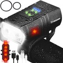 Bike Light Bicycle LED T6 Predná Zadná Nabíjateľná USB