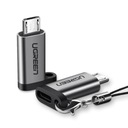 Uzelený adaptér USB typu C na micro USB sivý (50590)