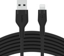 BELKIN Silikónový USB - Lightning kábel 1 m čierny