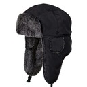 Pánska pilotná zimná čiapka Ushanka čierna módna veľkosť 60 cm