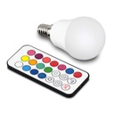 RGB LED ŽIAROVKA NA DIAĽKOVÉ OVLÁDANIE 5,5W E14 VIACFAREBNÁ GUĽA