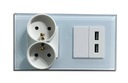 DVOJSKLO ELEKTRICKÁ ZÁSUVKA 2x USB 2.4A