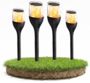 4x LED solárne záhradné svietidlo Strong FLAME 65cm