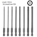 1PC Torx magnetický skrutkovací bit 100 mm dlhý T8