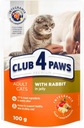 CLUB 4 PAWS mokré krmivo pre mačky - Králik v želé 24x100 g