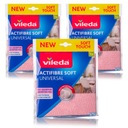 VILEDA Universal Cloth Actifibre Pink Absorpent for Windows zrkadlá x3