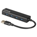 USB (3.0) HUB 4-port, Quadro Express, čierny, Defe