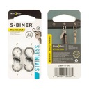 Nite Ize - S-Biner MicroLock - Oceľ - 2 balenie - LSBM-11-2R3