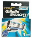 4x vložky Gillette Mach3 Čepele nožov Originál