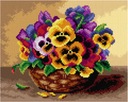 KRÍŽOVÉ VYŠÍVACIE PLÁTNO 24x30 PANSIES - 3183