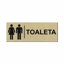 Plaketa na dvere TOILET zlatá 20x7,5 cm