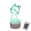 3D USB LED LAMPA CAT CAT CAT NOČNÁ LAMPA + DIAĽK