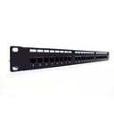 Patch panel 19'' 24 portov, cat.6, S/FTP, 1U,)