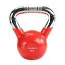 KTC08 ČERVENÝ CHROM Vrúbkovaná RÚČKA LIATIENOVÁ KETTLEBELL HMS 8KG