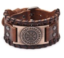 HNEDÝ kožený NÁRAMOK vikingský VEGVISIR hnedý SLOVANSKÝ viking