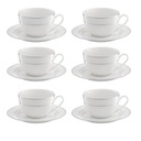 BIELE ESPRESSO ŠÁLKY NA ČAJ PRE 6 OSÔB PRÉMIOVÁ SÚPRAVA PORCELÁNU