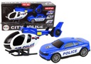 Sada vozidiel Helicopter Auto Police Sound Blue