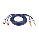 Kábel 2x Jack 6,3 zástrčka - 2x RCA zástrčka VITALCO 3,0 m