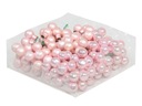 BABY PINK drôtené sklenené ozdoby 2cm/36KS