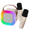 PRENOSNÝ REPRODUKTOR RGB BLUETOOTH KARAOKE SET 2 MIKROFÓNY USB MINI KONEKTOR