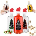 5x Fľaša TADEK 500ml + ŠTÍTOK NA VIANOČNÝ STROMČEK SANTA HAT vianočné fľaše