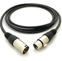 XLR - XLR mikrofónový kábel - 3m čierny