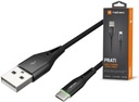 Natec Prati USB-C KÁBEL 1M BLACK BRAID QC3.0 LED