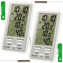 2X TEPLOMER METEOSTANICA POČASIE HYGROMETER HODINY MAGNET BATÉRIE