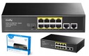 Switch 8x PoE pre PoE kamery 2x Uplink 10/100Mbps CUDY FS1010P Fast Ethernet