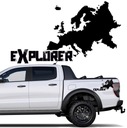 2x NÁLEPKA EUROPA EXPLORER Mapa JEEP BURTA 50x28