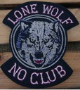 Lone Wolf NO CLUB Vlk vyšívaná nášivka sv