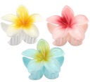 Spona do vlásenky veľká 8 cm HAWAIIAN FLOWER PLUMERIA 3 DIELS set