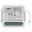 OXT Mini relé 3 okruhy bez N ZigBee TUYA 3x3,3A