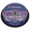 VERBATIM DL DVD+R 8,5 GB x 8 tort v balení po 10 ks