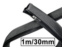 Kryt organizéra na káble 30/20mm zips čierny 1m